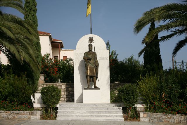 Mystras - Statue of Constantine XI Palaiologos - Last Byzantine Emperor